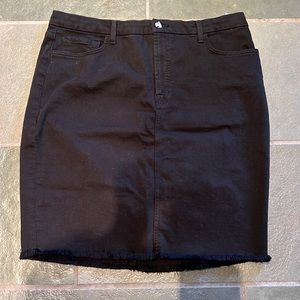 Jen7 black denim jean skirt size 16